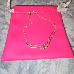 Safety pin paper clip gold bracelet